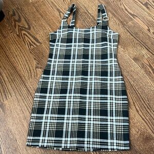 Plaid black and yellow dress